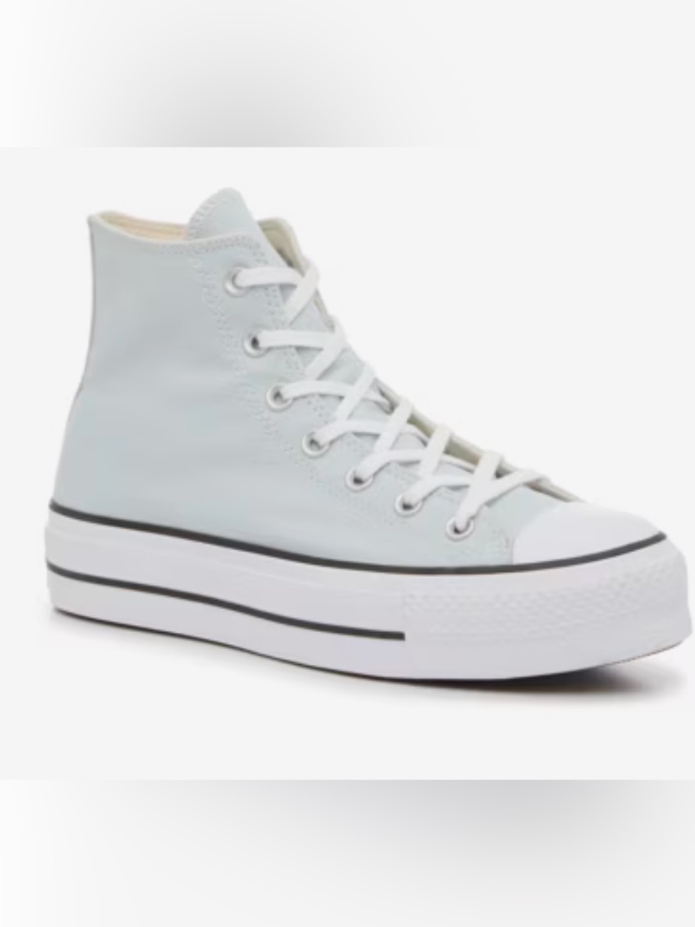 Women's High-Top Canvas Sneaker in Pale Blue